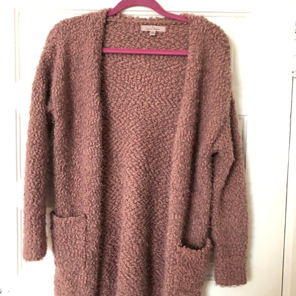 Shag Cardigan Mauve/Dusty Rose